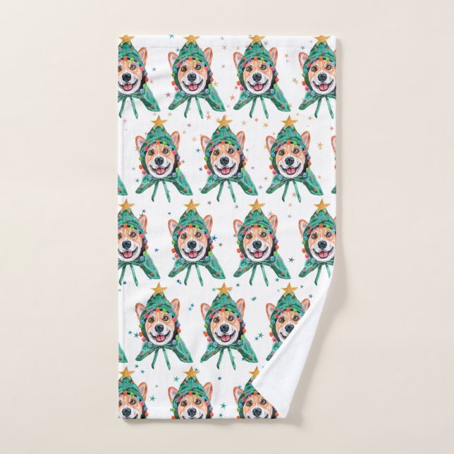 Corgi Dog Breed Christmas Hand Towel (Hand Towel)