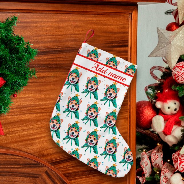 Corgi Dog Breed Christmas Small Christmas Stocking (Creator Uploaded)