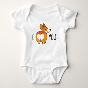 Corgi Dog Butt Babysuit Baby Bodysuit