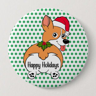 Corgi Dog Christmas 10 Cm Round Badge