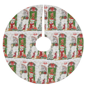 corgi Dog Christmas   Brushed Polyester Tree Skirt