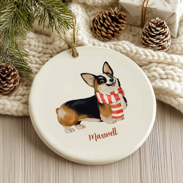 Corgi Dog Christmas Ceramic Tree Decoration (Creator Uploaded)