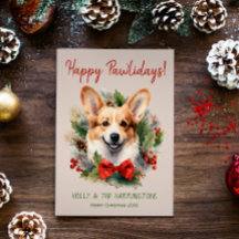 Corgi Dog Christmas Happy Pawlidays Howlidays