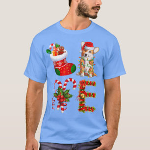 Corgi Dog Christmas Light Funny Dog Animal Lover20 T-Shirt