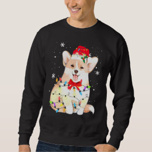 Corgi Dog Christmas Light Xmas Mum Dad Sweatshirt