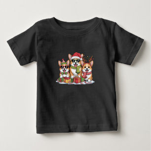 Corgi Dog Christmas Mum Dog Lover Holiday Gift Baby T-Shirt