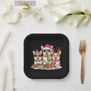 Corgi Dog Christmas Mum Dog Lover Holiday Gift Paper Plate