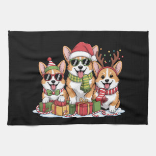 Corgi Dog Christmas Mum Dog Lover Holiday Gift Tea Towel