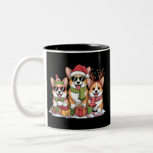 Corgi Dog Christmas Mum Dog Lover Holiday Gift Two-Tone Coffee Mug