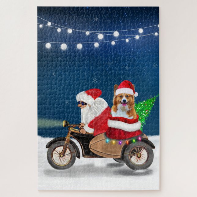 Corgi Dog Christmas Santa Claus Jigsaw Puzzle (Vertical)