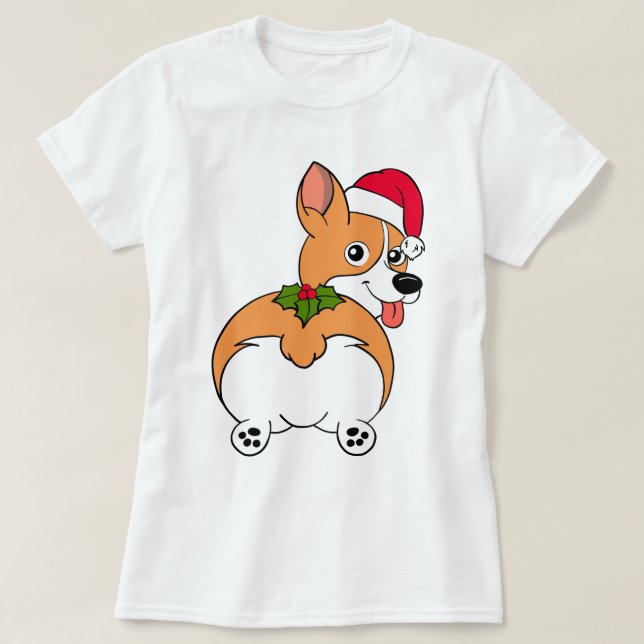 Corgi Dog Christmas  T-Shirt (Design Front)
