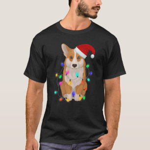 Corgi Dog Christmas Tree Lights T-Shirt
