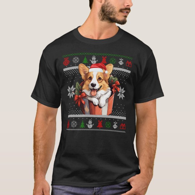Corgi Dog Christmas Ugly Sweater Family Matching P (Front)