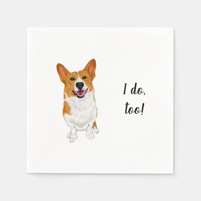 Corgi Dog Custom Cocktail Napkin (Front)