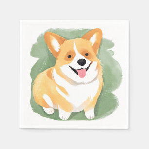 Corgi Dog Cute Dog Breed Watercolor Napkin