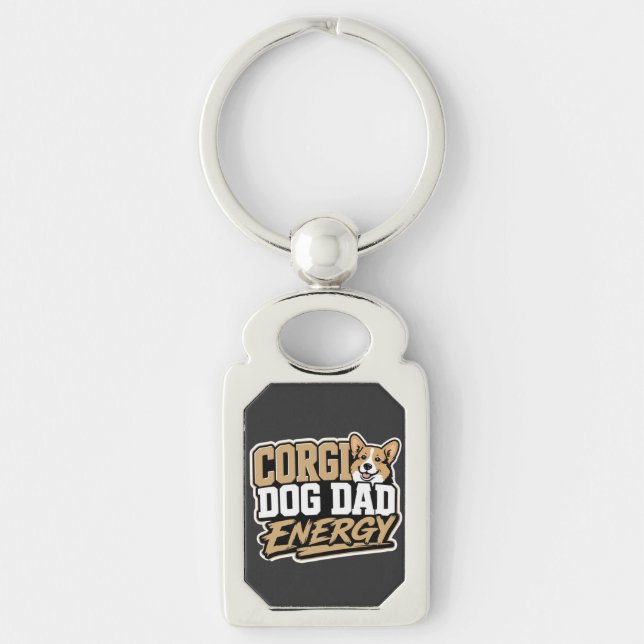 Corgi Dog Dad Energy Keychain (Front)