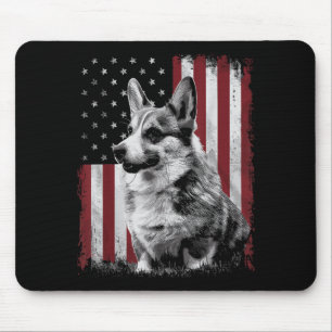 Corgi Dog Dad Mum America 4th of July Patriotic Mouse Pad