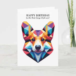 Corgi Dog Dad Personalised Modern Birthday Card