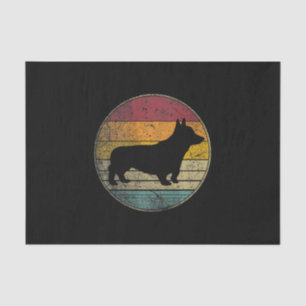 Corgi Dog Distressed Vintage Silhouette Tissue Paper