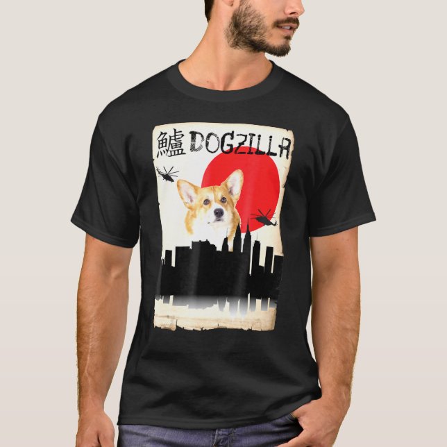 Corgi Dog Dogzilla T-Shirt (Front)