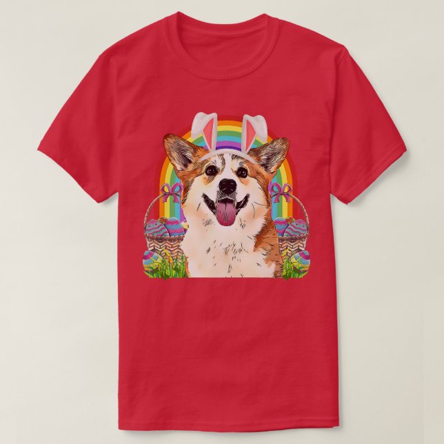 Corgi Dog Easter Bunny Egg Hunt-324 T-Shirt (Design Front)