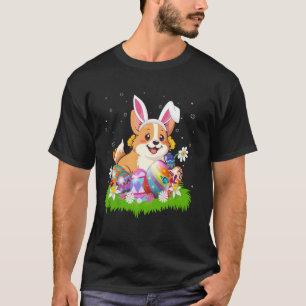 Corgi Dog Easter Egg Hunt Bunny Ear Easter Sunday T-Shirt
