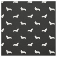 Corgi Dog fabric black and white corgi silhouette