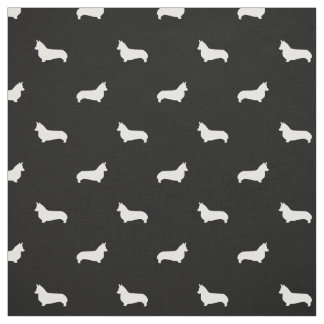Corgi Dog fabric  black and white corgi silhouette