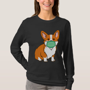 Corgi Dog Face Mask Social Distancing Antivirus T-Shirt