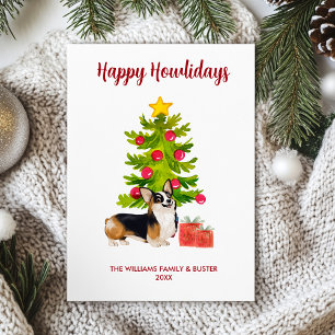 Corgi Dog Family Christmas Holiday Card
