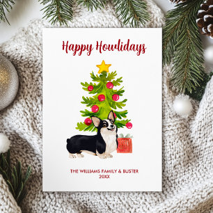Corgi Dog Family Christmas Holiday Card