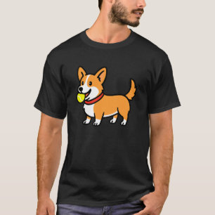Corgi Dog Fetch Animal Lover Fetching Mum Dad Kids T-Shirt