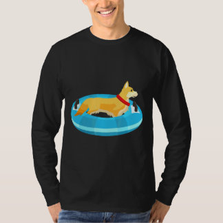 Corgi Dog Floating River Puppy Tubing T-Shirt