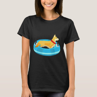 Corgi Dog Floating River Puppy Tubing T-Shirt