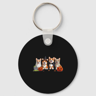 Corgi Dog Ghost Witch Mummy Pumpkin Funny Hallowee Key Ring