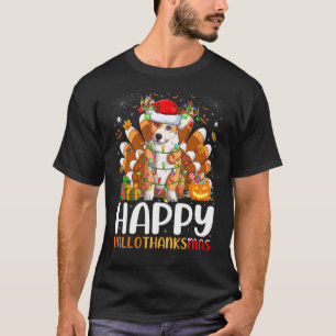 Corgi Dog   Halloween Christmas Happy Hallothanksm T-Shirt