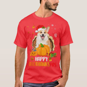 Corgi Dog Halloween Merry Christmas Happy Hallotha T-Shirt