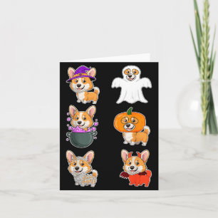Corgi Dog Halloween Spooky Ghost Horror Corgi Dog Card