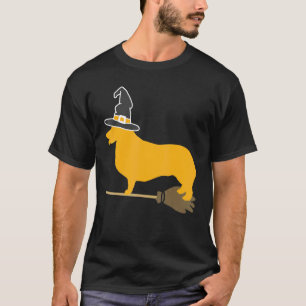 Corgi Dog Halloween Witch T-Shirt