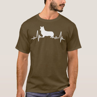 Corgi Dog Heartbeat Corgi Dad 221 T-Shirt