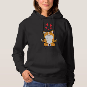 Corgi Dog Hearts Yoga Meditating Cute Pet Hallowee Hoodie