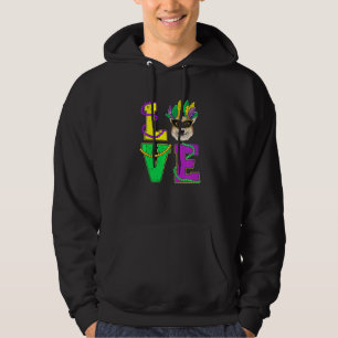 Corgi Dog I Love Puppy Mardi Gras Men Women Kids Hoodie