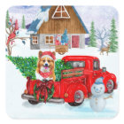 Corgi Dog In Christmas Delivery Truck Snow
