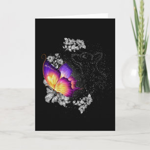 Corgi Dog In Heaven With Butterfly Flower Memorial Card