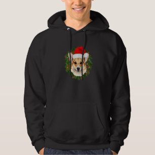 Corgi Dog In Santa Hat Merry Christmas Dogs Xmas Hoodie