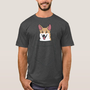 Corgi Dog In The Pocket Cute Dog Pocket Welsh Corg T-Shirt