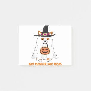 Corgi Dog Is My Boo Ghosts Hat Witches Pumpkin Hal Post-it Notes