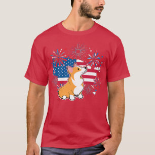 Corgi Dog Lover Cute s American Flag Forth Of July T-Shirt