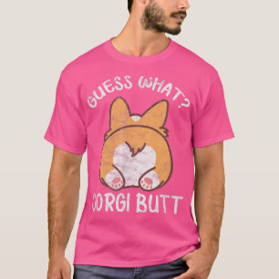 Corgi Dog Lover Guess What Corgi Butt Distressed T-Shirt