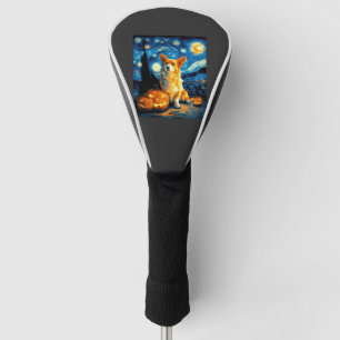 Corgi Dog Lovers Painting of van gogh starry night Golf Head Cover